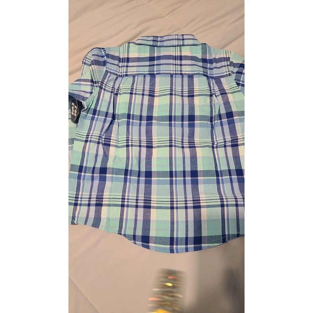 The‎ Childrens Place Boys Button-Up Shirt Multicolor Plaid Pocket Cotton 2T